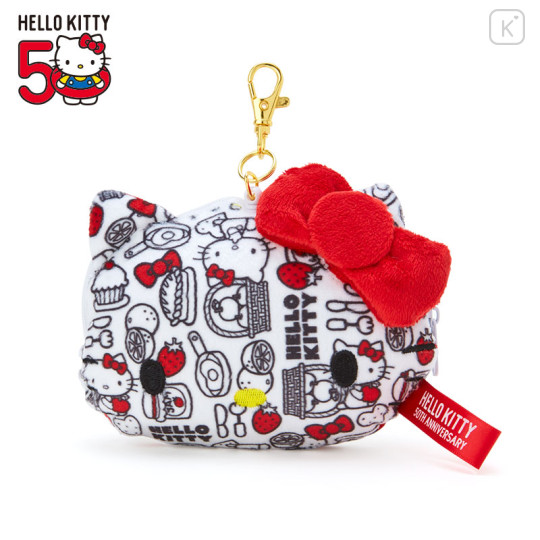 Japan Sanrio Face Pass Case - Hello Kitty 50th Anniversary / Red - 1