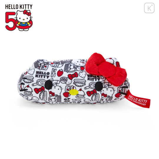 Japan Sanrio Face Pencil Case - Hello Kitty 50th Anniversary / Red - 1