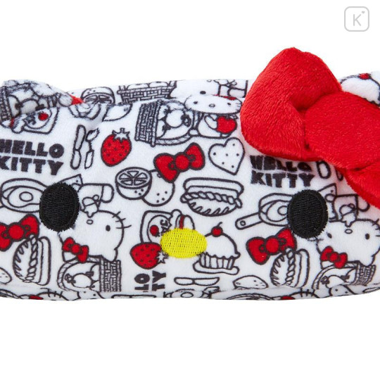 Japan Sanrio Face Pencil Case - Hello Kitty 50th Anniversary / Red - 4