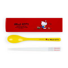 Japan Sanrio Chopsticks 18cm & Spoon Set - Hello Kitty