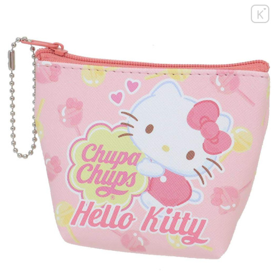 Japan Sanrio Triangular Mini Pouch - Hello Kitty / Chupa Chups - 1