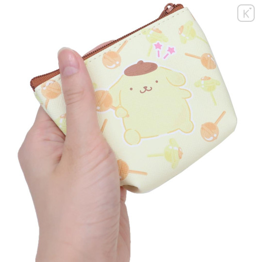 Japan Sanrio Triangular Mini Pouch - Pompompurin / Chupa Chups - 2