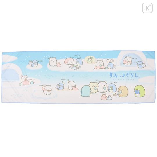 Japan San-X Long Cool Towel & Bottle - Sumikko Gurashi / Shirokuma & Friends In Arctic - 2