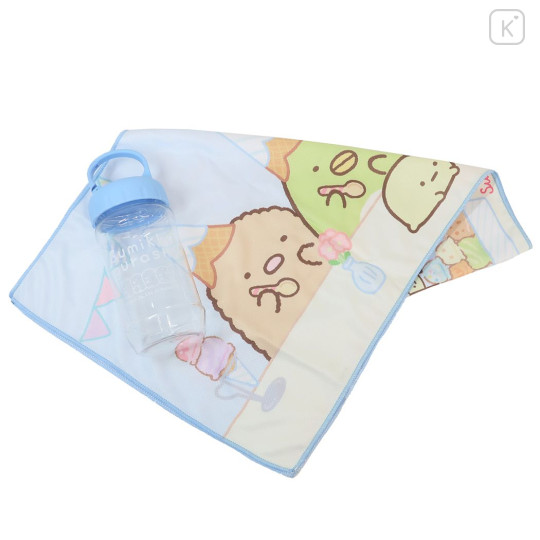 Japan San-X Long Cool Towel & Bottle - Sumikko Gurashi / Ice Cream - 1