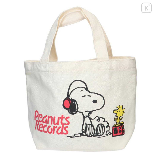 Japan Peanuts Mini Tote Bag - Snoopy / Music Record - 1