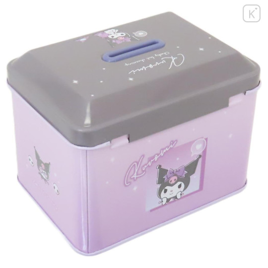 Japan Sanrio Can Piggy Bank with Lock Case - Kuromi - 2