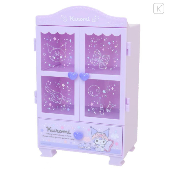 Japan Sanrio Mini Chest Accessory Case - Kuromi / Pink Closet - 1