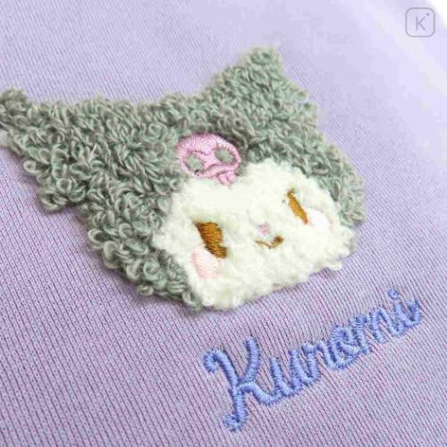 Japan Sanrio Mini Tote Bag - Kuromi / Fluffy Embroidery - 4