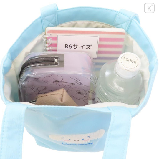 Japan Sanrio Mini Tote Bag - Cinnamoroll / Fluffy Embroidery - 3