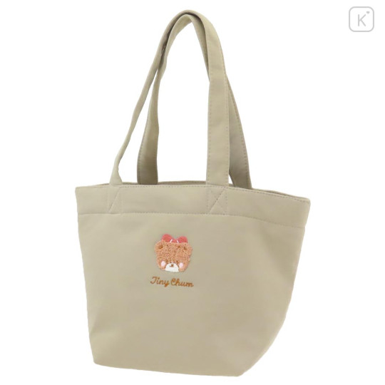 Japan Sanrio Mini Tote Bag - Hello Kitty's Bear / Fluffy Embroidery - 1