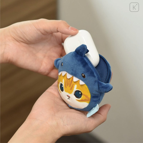 Japan Mofusand Earphone Multi Pouch - Shark Cat / Same Nyan - 2
