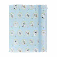 Japan Mofusand 5 Pockets A4 Clear File with Rubber Band - Cat / Light Blue