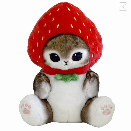 Japan Mofusand Chubby Potetama Plush Toy - Strawberry Cat / Ichigo Nyan - 1