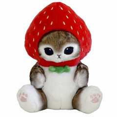 Japan Mofusand Chubby Potetama Plush Toy - Strawberry Cat / Ichigo Nyan