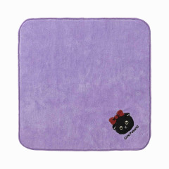 Japan Mofusand One Point Embroidery Hand Towel - Black Cat / Kuro Nyan