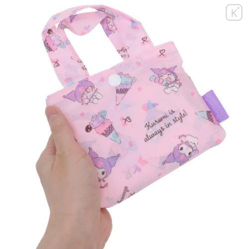 Japan Sanrio Eco Shopping Bag - Kuromi / Ice Cream - 4