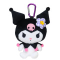 Japan Sanrio Eco Shopping Bag & Mascot Plush - Kuromi / Flora Gingham - 2