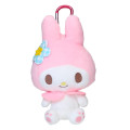 Japan Sanrio Eco Shopping Bag & Mascot Plush - My Melody / Flora Gingham - 2
