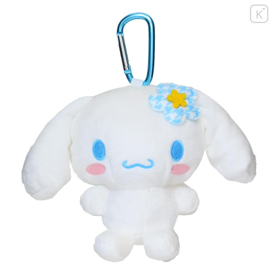 Japan Sanrio Eco Shopping Bag & Mascot Plush - Cinnamoroll / Flora Gingham - 2