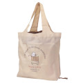 Japan Peanuts Eco Shopping Bag & Bottom Plate - Snoopy : Shopping Cappuccino - 1