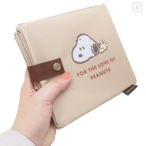 Japan Peanuts Eco Shopping Bag & Bottom Plate - Snoopy / Shopping Cappuccino - 4