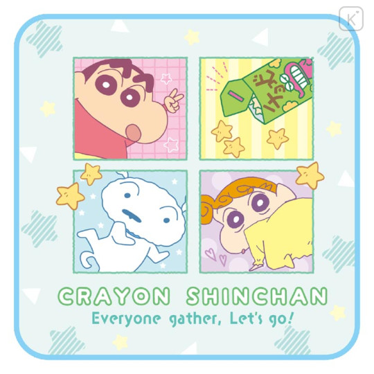 Japan Crayon Shin-chan Mini Towel Handkerchief - Let's Go - 1