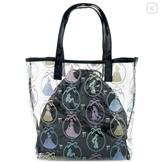 Japan Disney Summer Bag with Drawstring Bag - Princesses / Black - 1