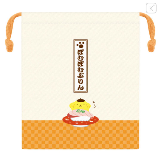 Japan Sanrio Drawstring Pouch - Pompompurin / Sushi - 1