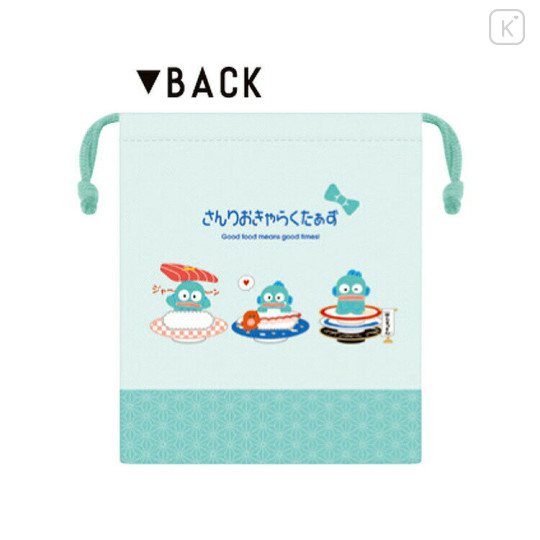 Japan Sanrio Drawstring Pouch - Hangyodon / Sushi - 2