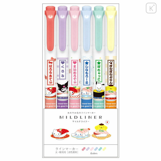 Japan Sanrio Mildliner Double-Sided Highlighter Set - Characters / Sushi - 1