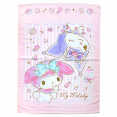 Japan Sanrio Nap Blanket - My Melody & Kuromi / Pink