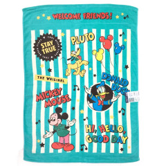 Japan Disney Nap Blanket - Mickey Mouse & Friends / Green
