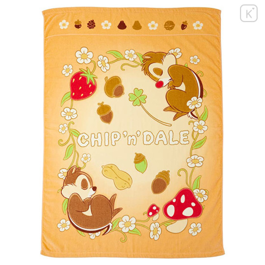 Japan Disney Nap Blanket - Chip & Dale / Orange - 1