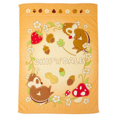 Japan Disney Nap Blanket - Chip & Dale / Orange