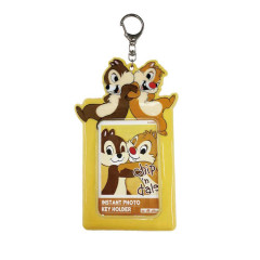 Japan Disney Photo Holder Card Case Keychain - Chip & Dale