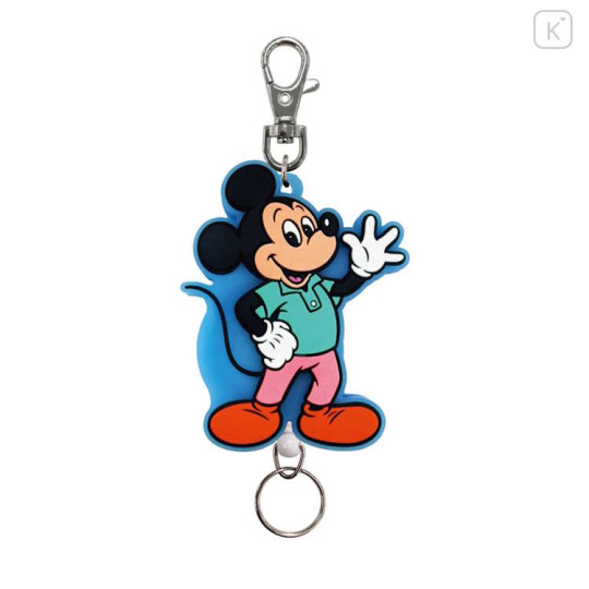 Japan Disney Rubber Reel Key Chain - Mickey Mouse - 1
