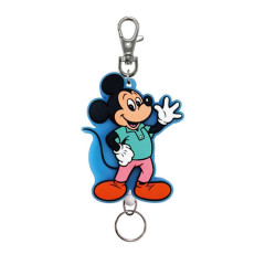Japan Disney Rubber Reel Key Chain - Mickey Mouse