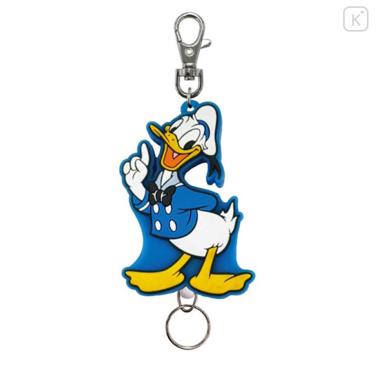 Japan Disney Rubber Reel Key Chain - Donald Duck - 1