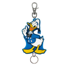 Japan Disney Rubber Reel Key Chain - Donald Duck