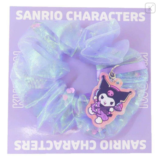 Japan Sanrio Hair Scrunchie & Acrylic Mascot - Kuromi / Auroras Band - 1