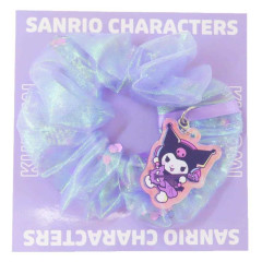 Japan Sanrio Hair Scrunchie & Acrylic Mascot - Kuromi / Auroras Band