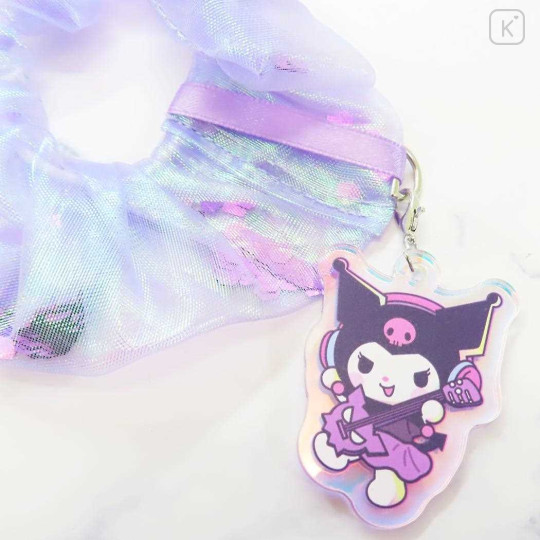 Japan Sanrio Hair Scrunchie & Acrylic Mascot - Kuromi / Auroras Band - 2