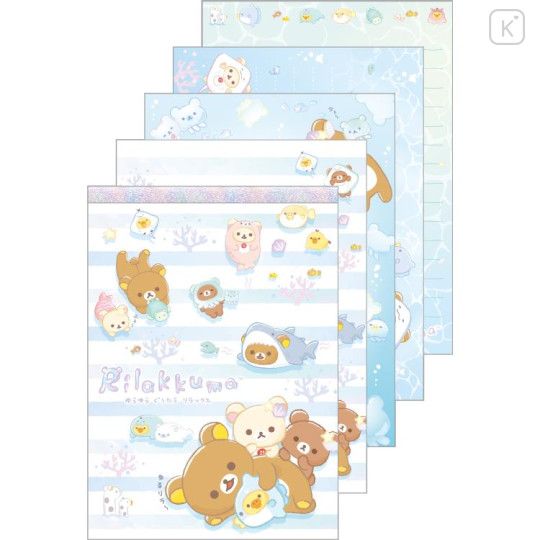 Japan San-X A6 Notepad - Rilakkuma / Ocean Relax Mood B - 1