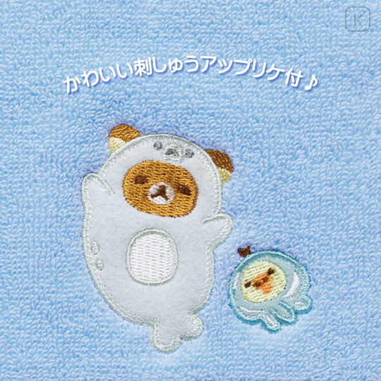 Japan San-X Mini Towel - Rilakkuma / Ocean Relax Mood A - 2