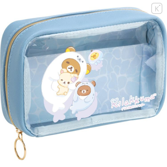 Japan San-X Clear Pouch - Rilakkuma / Ocean Relax Mood - 1