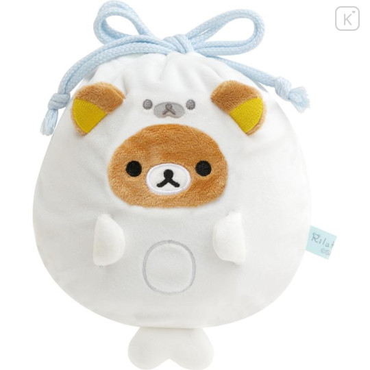 Japan San-X Plush Drawstring Pouch - Rilakkuma / Ocean Relax Mood - 1