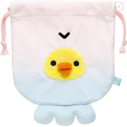 Japan San-X Plush Drawstring Pouch - Kiiroitori / Ocean Relax Mood - 2