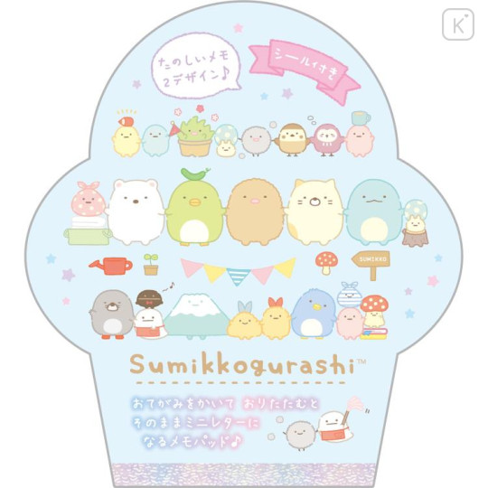 Japan San-X Mini Letter Memo Pad - Sumikko Gurashi / Blue - 1