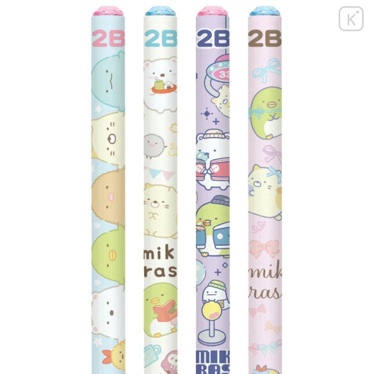 Japan San-X Rhinestone 2B Pencil 4pcs Set - Sumikko Gurashi / Waku Waku Collection - 5