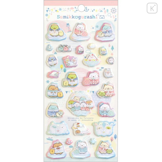 Japan San-X Squishy Glitter Sticker - Sumikko Gurashi / Shirokuma Hometown A - 1